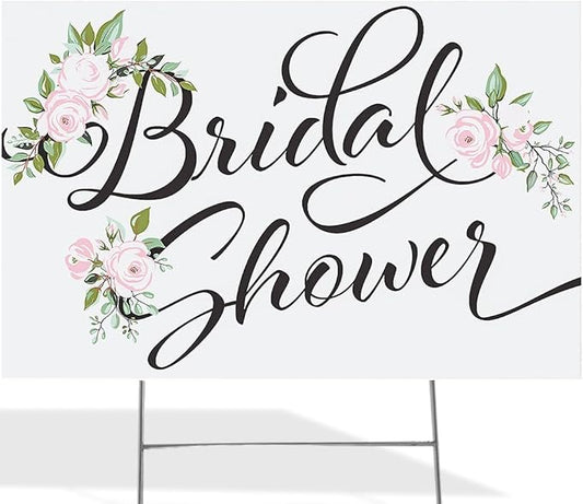 Fun Express 26 inch x 17 inch Weatherproof Bridal Shower Yard Sign - Printed Decorations for Indoor/Outdoor Use - Perfect Bridal Shower Sign - Multicolor