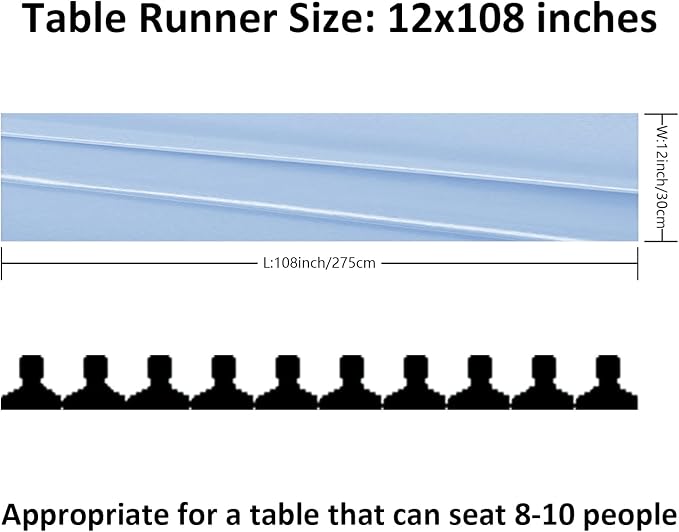 6Pack Table Runner 12 x 108 Inches Satin Silk Table Runner for Wedding, Birthday Party, Banquets, Graduations Decoration, fit Rectange and Round Table-Blue Mist