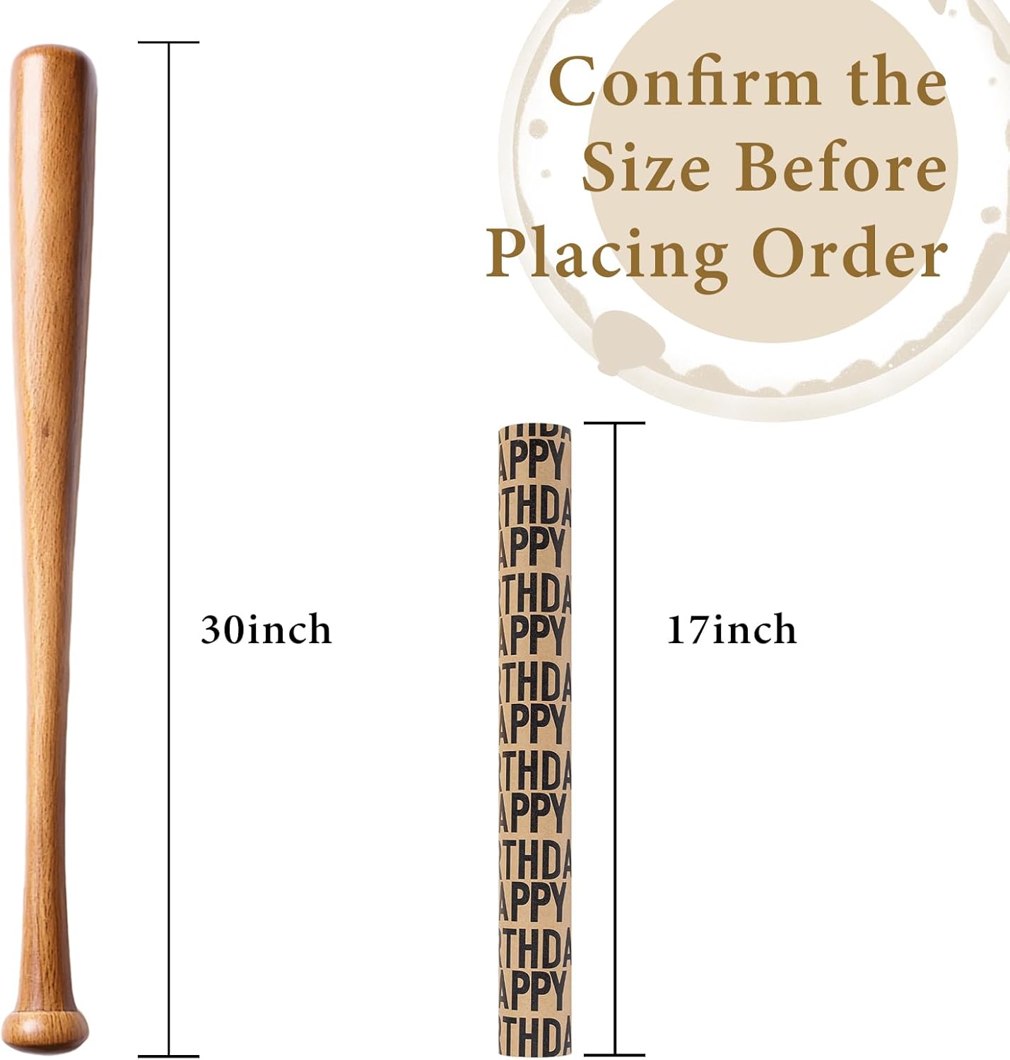 Yarcony Birthday Kraft Wrapping Paper Roll, Mens Gift Wrapping Paper - 17 Inch x 33 Feet - Vintage Style Brown Black Happy Birthday Gift Wrap Thick Present Sheet for Holiday, Party, Father's Day