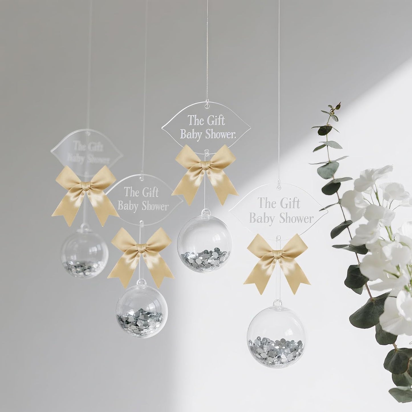 50 Pieces Gift Wrap Bows Premium Satin Ribbon Bows 3.3 Inch Craft Bows for Gift Wrapping DIY Treat Bags Holiday Gifts Bag Party Decorations, Wedding Decor Christmas Birthday Presents (Golden)