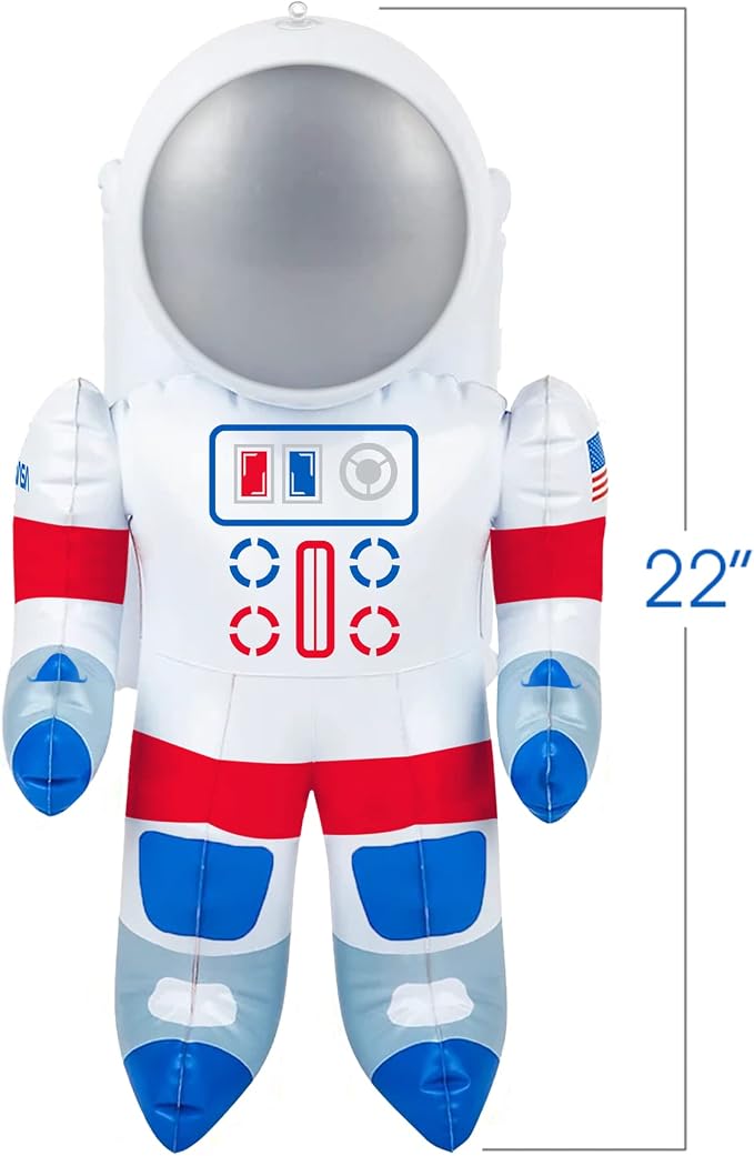 ArtCreativity 2 Pack 22” Inflatable Astronaut Balloon with Hanging Tag, Astronaut Party Decorations for Outer Space Events, Party Inflates for Christmas, Birthday and Science Kids Fun Accessories
