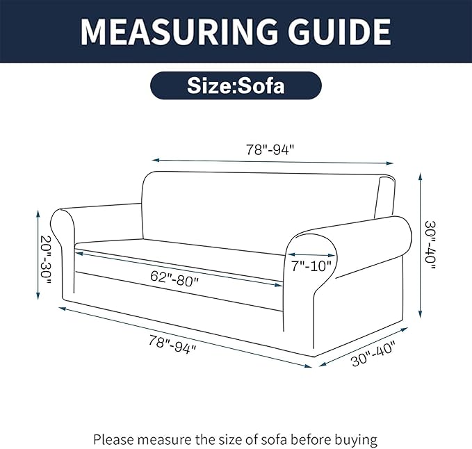 Cupuamon 2026 New Stretch Sofa Slipcovers Couch Cover for 3 Cushion Furniture Protector Sofa Covers with Elastic Bottom Jacquard Fabric Small Checks for Pets, Kids -Sofa, Pureed Pumpkin
