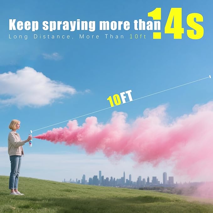 Previvo Large Gender Reveal Spray - 2 Pcs Colorful Smoke Bombs - 100% Biodegradable Powder Blasters for Gender Reveal Party Decorations - Baby Gender Reveal Fire Extinguisher Set(Pink)