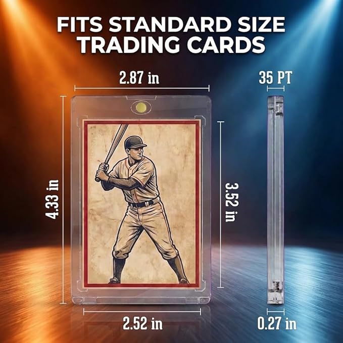Magnetic Card Holders for Trading Cards | 35pt 100 Count | Clear Acrylic One-Touch Magnetic Card Holders Protector Case for Sports, TCG, and Collectible Cards