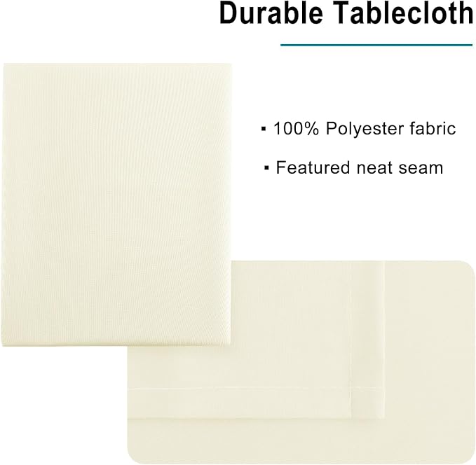 Hiasan Champagne Square Tablecloth - Waterproof and Spillproof Restaurant Washable Polyester Table Cloth for Dining Room, 54 x 54 Inch