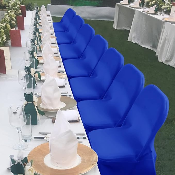 Babenest Spandex Folding Chair Covers -30PCS Upgraded Universal Stretch Washable Fitted Chair Slipcovers Protector for Wedding, Holidays, Banquet, Party, Celebration (Royal Blue)