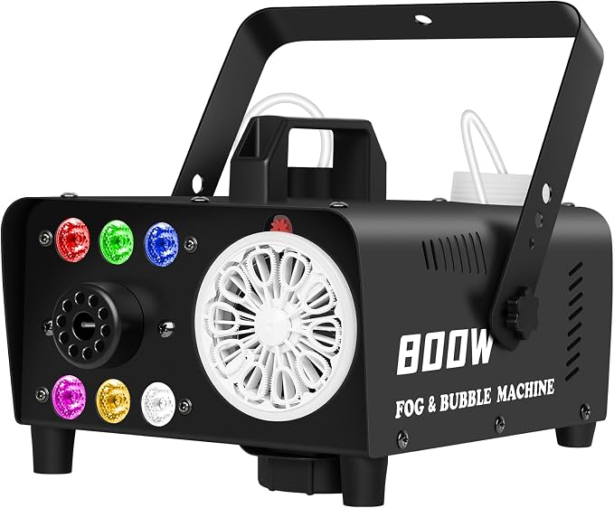 Fog Bubble Machine 800W 2-in-1 Bubble Fog with RGB Lights & Remote Control, Smoke Bubble Maker, Halloween Bubble Fog Machine for Parties,Birthdays, Stage Effects, Indoor Outdoor Events | Halloween Bubble Fog Machine for Parties,Birthdays, Stage Effects...