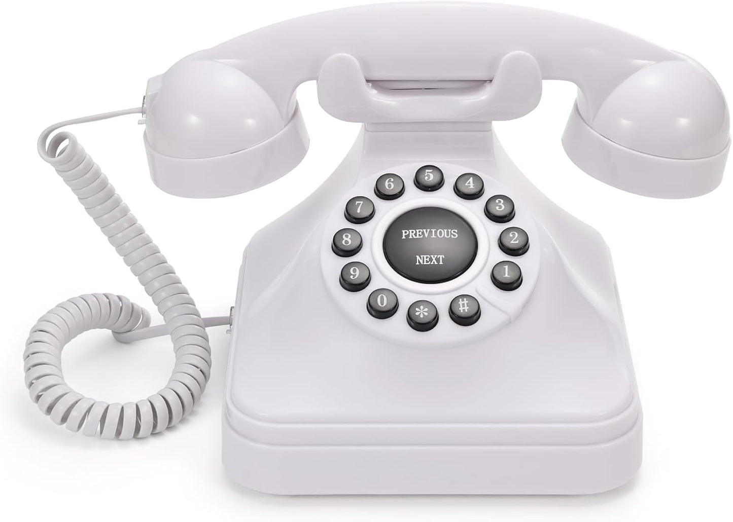 Guest Book Audio Wedding Phone,Record Voice Messages,Retro Guest Book for Wedding or Birthday Party Message Voicemail,Save The Blessings of Your Relatives and Friends（White）