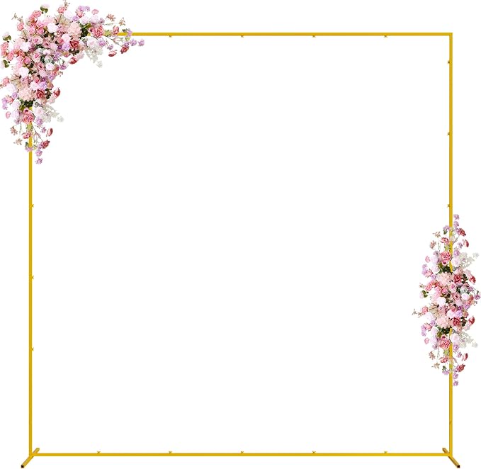 Wokceer Wedding Arch Backdrop Stand Square 7.2 x 7.2 FT Wedding Arches for Ceremony Metal Balloon Arch Frame for Wedding Birthday Party Garden Arbor Anniversary Event Decor