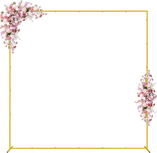 Wokceer Wedding Arch Backdrop Stand Square 7.2 x 7.2 FT Wedding Arches for Ceremony Metal Balloon Arch Frame for Wedding Birthday Party Garden Arbor Anniversary Event Decor