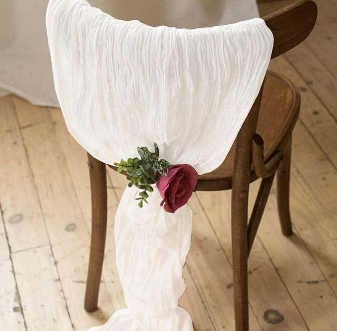6Pack White Cheesecloth Table Runner 10Ft Gauze Table Runner White Cheese Cloth Table Runners Long Sheer Fabric Tablerunners for Wedding Party Bridal Shower Thanksgiving Christmas