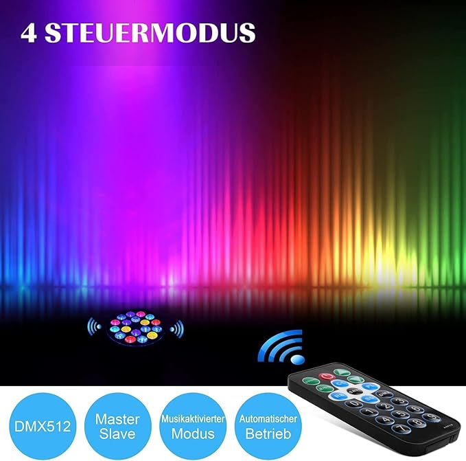 36LED Par Lights DJ Stage Light Corded RGB with Sound Activated Control Uplighting for Wedding Party Club Christmas Stage Lighting Apparatus, 2-Packs(DJ - Light)