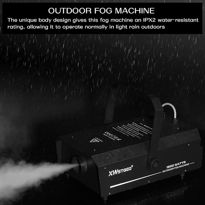 Smoke Machine 1500W with DMX, Wireless Remote, and Timer – Professional Outdoor Waterproof Fog Machine for Stage DJs, Halloween, Parties, Concerts, and Events