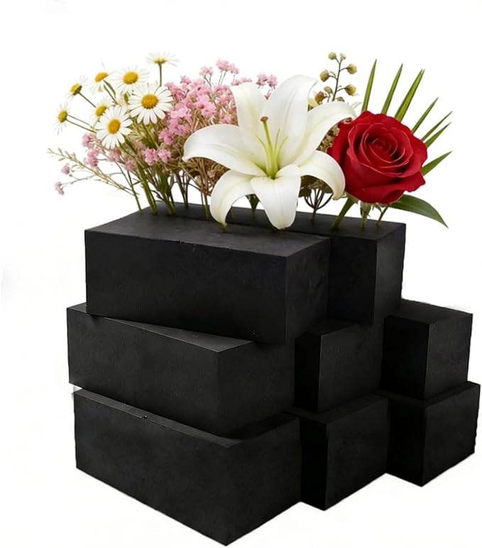 Reusable Floral Foam Blocks for Artificial Flower Arrangements, Weather Resistant, 8 Pieces, 6x3x2.5 Inch, for Outdoor Wedding Home Decor (8, 6 x 3 x 2.5'')