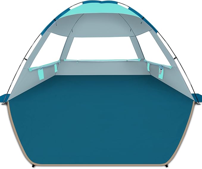 COMMOUDS Beach Tent Sun Shelter for 3/4/6/8 Person, UPF 50+ UV Protection Beach Shade Canopy Tent, Lightweight, Easy Set Up and Carry