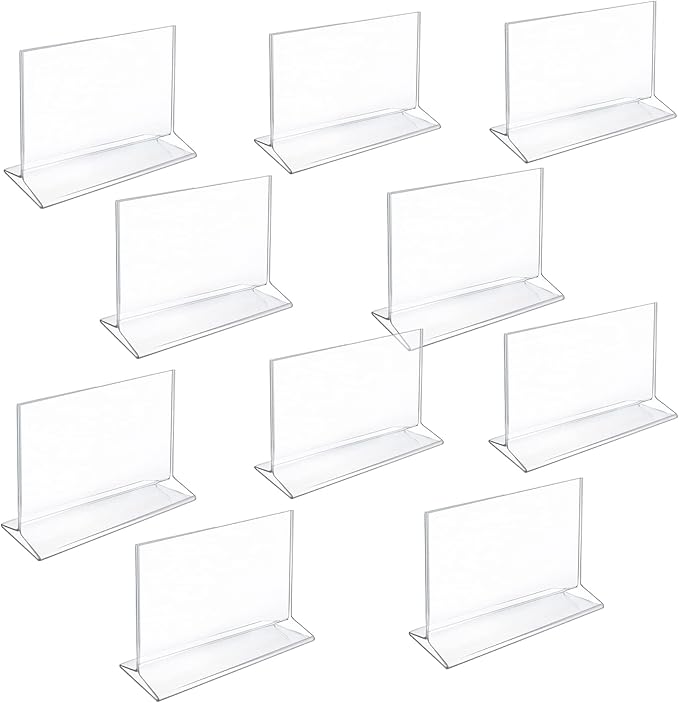 Azar Displays 142707 7-Inch Width by 5.5-Inch Height Top-Load Acrylic Sign Holder, 10-Pack
