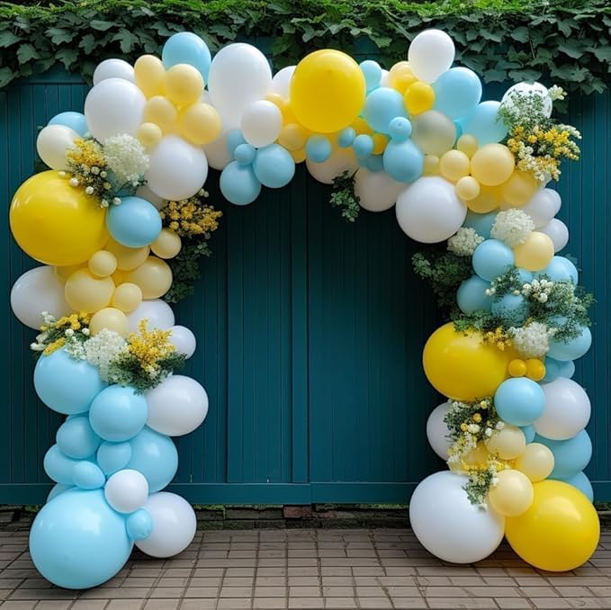 Yellow Balloon Different Sizes Latex Double Stuffed Matte Yellow Balloon Garland Arch Kit for Birthday Baby Shower Wedding Lemon Sunflower Party Decor