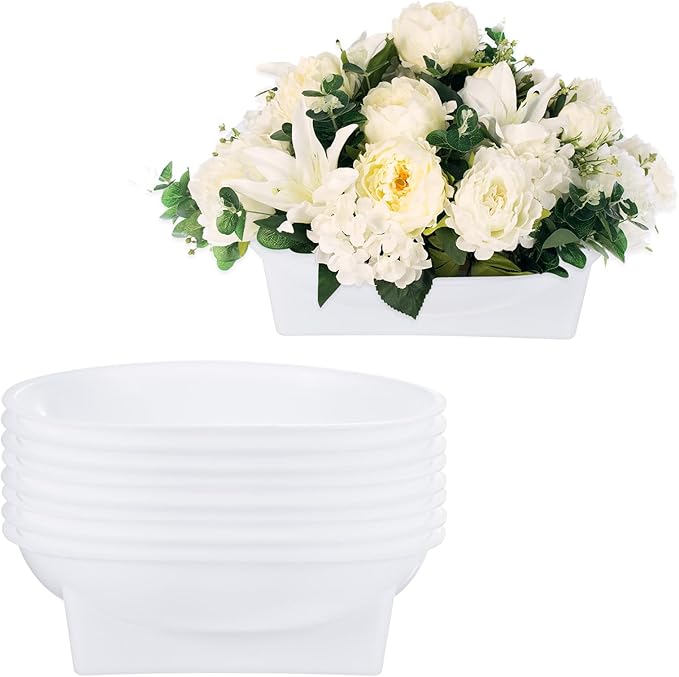 M METERXITY 9-Pack Floral Foam Round Bowls, 6.3 Inch Round Arrangements DIY Floral Bowls, Flower Arrangements Round Supplies for Holiday/Wedding/Party/Birthday Decor [White]