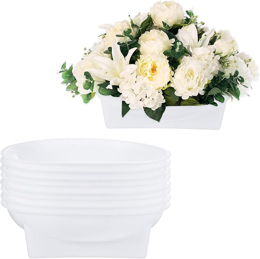M METERXITY 9-Pack Floral Foam Round Bowls, 6.3 Inch Round Arrangements DIY Floral Bowls, Flower Arrangements Round Supplies for Holiday/Wedding/Party/Birthday Decor [White]