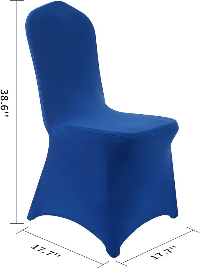 Peomeise 12pcs Stretch Spandex Chair Cover for Wedding Party Dining Banquet Event (Royal Blue, 12)