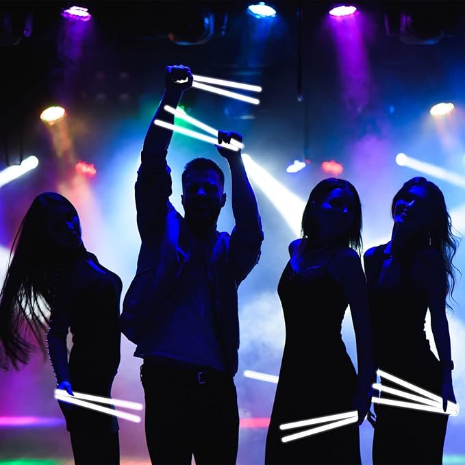 Honoson 48 Pcs 12'' Glow Sticks Bulk, 15 mm Thick Bright Glow in The Dark Light Up Sticks for Wedding, Festivals, Raves, Birthday Party Favors Supplies (White)
