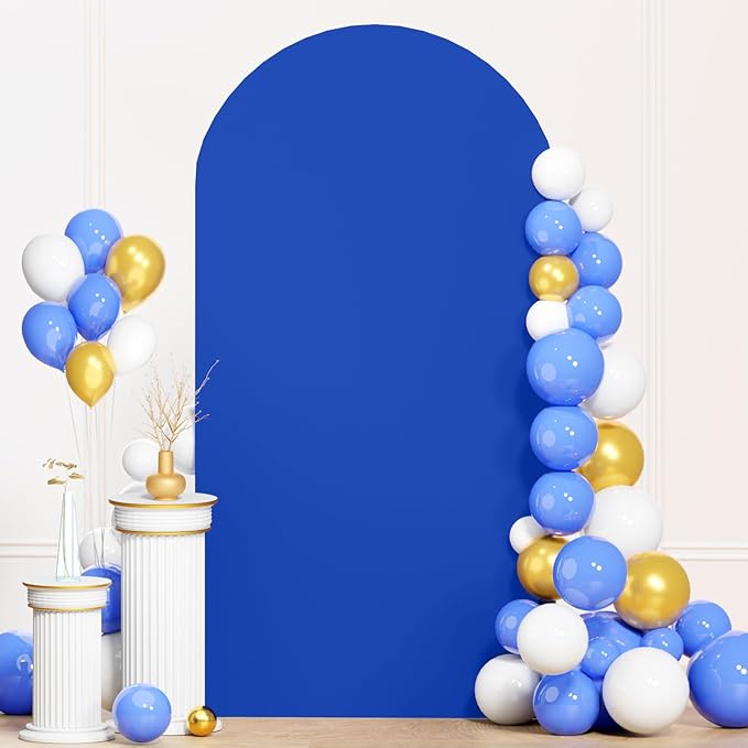 Royal Blue Arch Cover 7.2FT Spandex Fitted Arched Backdrop Cover for Half Arch Stand Stretchy Backdrop Covers Wedding Arched Stand Covers Fabric for Baby Shower Banquet Decoration