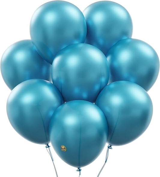 AFTERLOON® Biodegradable Balloons 24 pcs Pearlized Teal Blue 12 Inch, Pearlescent Thickened Extra Strong Latex Helium Float, Colorful Bulk Color ballon baloon Globos Para Decoration De Fiestas Kids