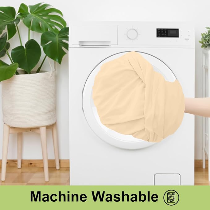 Smiry Spandex Tablecloth, Elastic Fitted Stretch Tablecloth for 8FT Rectangle Tables, Waterproof Washable Table Cover Skirt for Outdoor, Wedding, Banquet & Parties (Ivory, 96Lx30Wx30H Inch)