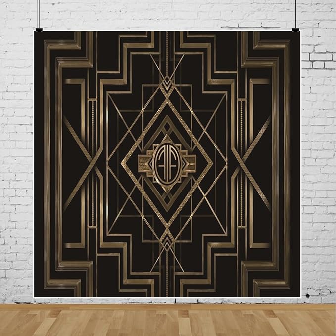 Leyiyi 10x10ft Great Black and Gold Birthday Photography Backdrop Adults Children Party Black and Gold Golden Banner Photo Studio Booth Background Newborn Baby Shower Decoration