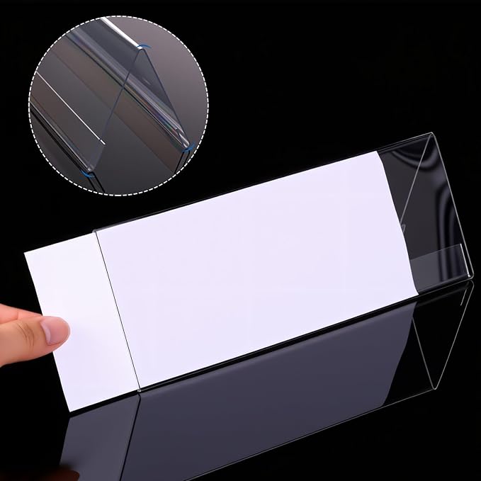 Vicenpal 100 Pieces Clear Plastic Name Tent Holders 8.54'' X 3'' Acrylic Name Plate for Desk PVC Table Tent Card Holder Desk Sign Frame for Office Table Business Conference School Meeting Room
