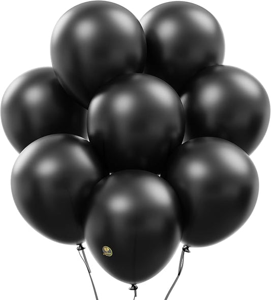 AFTERLOON® Biodegradable Balloons 24 pcs Pearlized Onyx Black 12 Inch, Pearlescent Thickened Extra Strong Latex Helium Float, Colorful Bulk Color ballon baloon Globos Para Decoration De Fiestas Kids