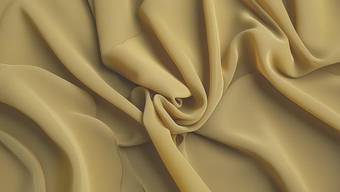New Star Fabrics Chiffon Fabric, Continuous 60" Wide (30ft) Sheer Material, 100% Soft Polyester, Ideal for Wedding, Party, Event Decor, Draping, and Dresses (Gold, 5 Yards)