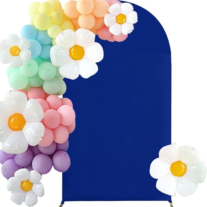 HAINARverS Wedding Arch Cover 7.2FT Spandex Fitted Stretchy Arch Stand Covers,2 Sided Round Top Chiara Backdrop Cover for Birthday Party Ceremony Banquet Baby Shower Arch Decoration(Royal Blue)