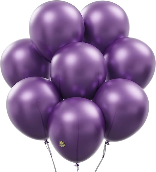 AFTERLOON® Biodegradable Balloons 24 pcs Pearlized Purple 12 Inch, Pearlescent Thickened Extra Strong Latex Helium Float, Colorful Bulk Color ballon baloon Globos Para Decoration De Fiestas Kids