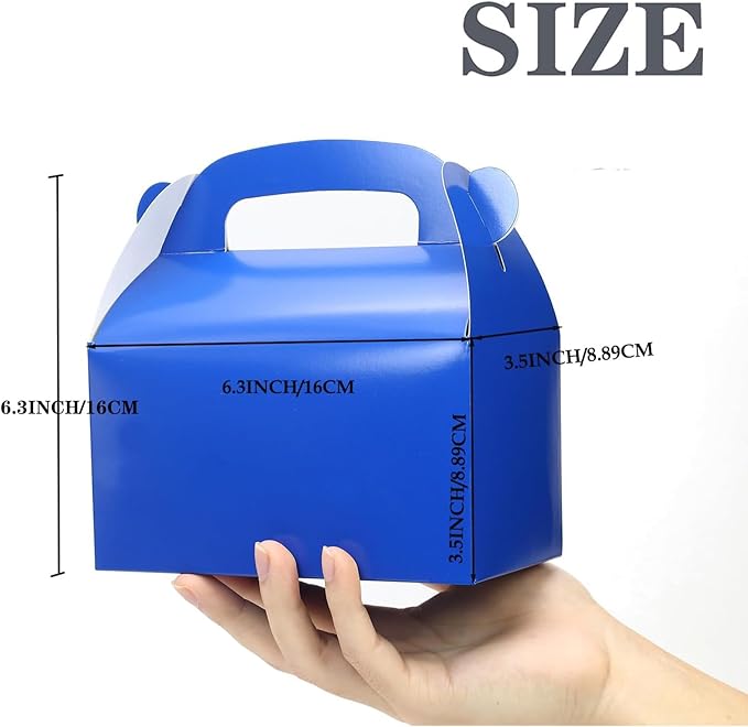 Oletx 30-Pack Bright Color Party Favor Treat Boxes, Candy Boxes, Gable Paper Gift Boxes with Handles. Perfect for Colorful Rainbow Theme Party
