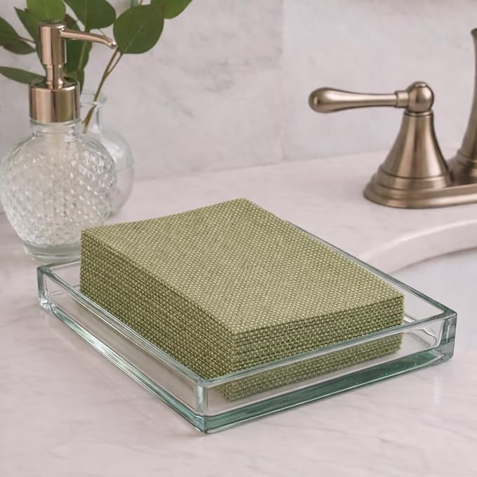 Made in Italy Linen-Feel Disposable Guest Towels - Premium Airlaid Cloth-Like Bathroom Napkins, Soft & Absorbent Luxury Hand Towels, Elegant Dinner Napkins for Parties
