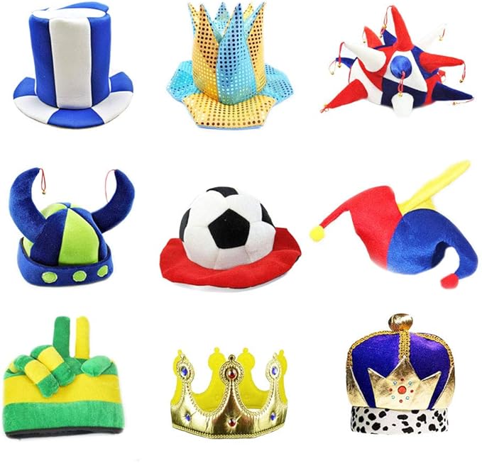 Funny Fun Party Hats for Adults 6 Pack - Assorted Novelty Costume Hats for Birthday Party Supplies, Photo Booth Props Accessories for Bachelorette, Bachelor, Wedding & Theme Events