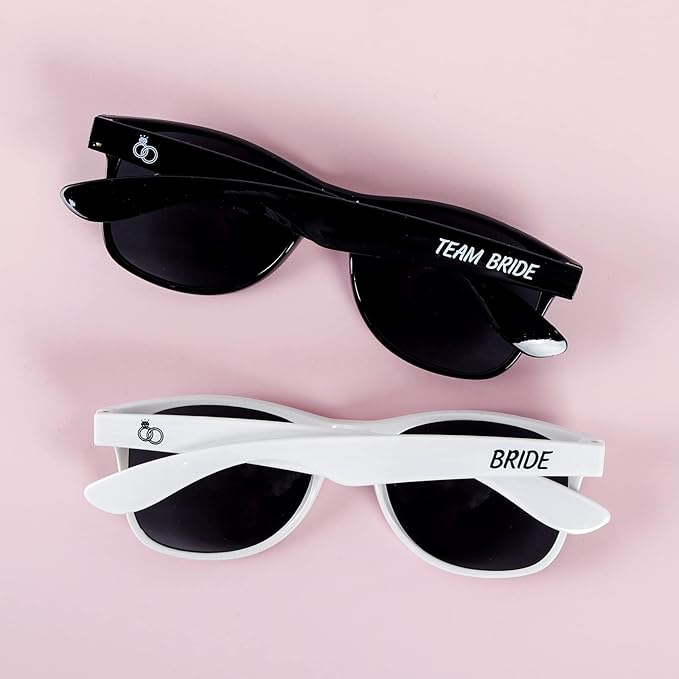 Bachelorette Party Sunglasses - Set of 1 Bride & 7 Team Bride Sun Glasses Pack of 8 Bridesmaid Favor Supplies Bridal Wedding