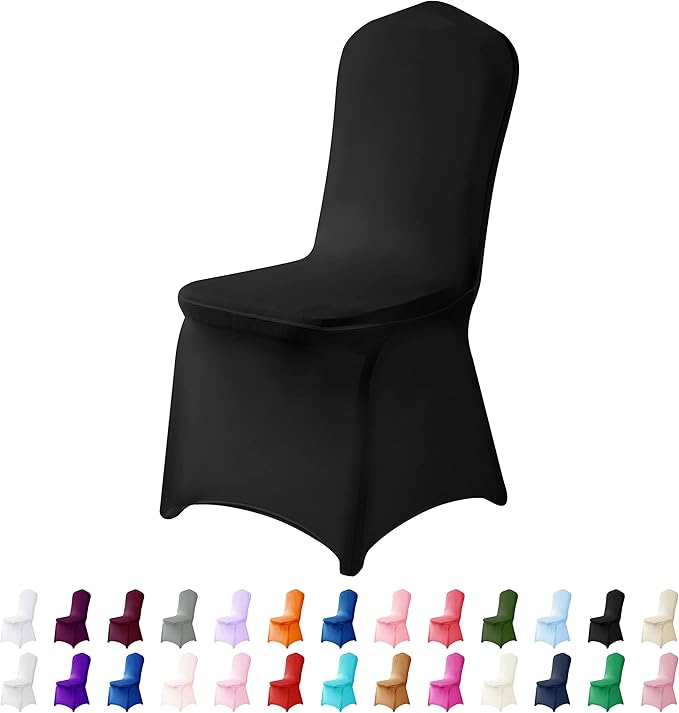 Spandex Chair Cover,12PCS,Chair Covers,Living Room Chair Covers,Removable Chair Cover Washable Protector Stretch Chair Cover for Party, Banquet,Wedding Event,Hotel(Black)