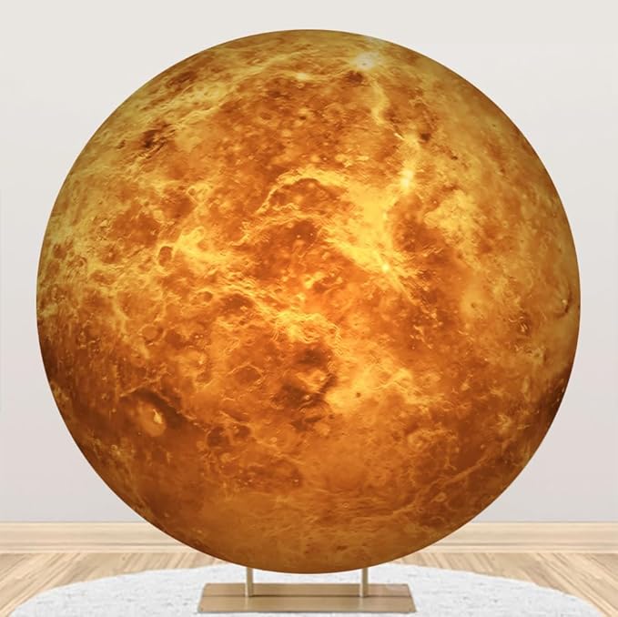 Diameter 7.2ft Cosmic Mercury Round Backdrop Cover Universe Galaxy Travel Themed Photography Background Outer Space Backgrounds for Kids Birthday Party Decor Cake Table Photo Booth Props