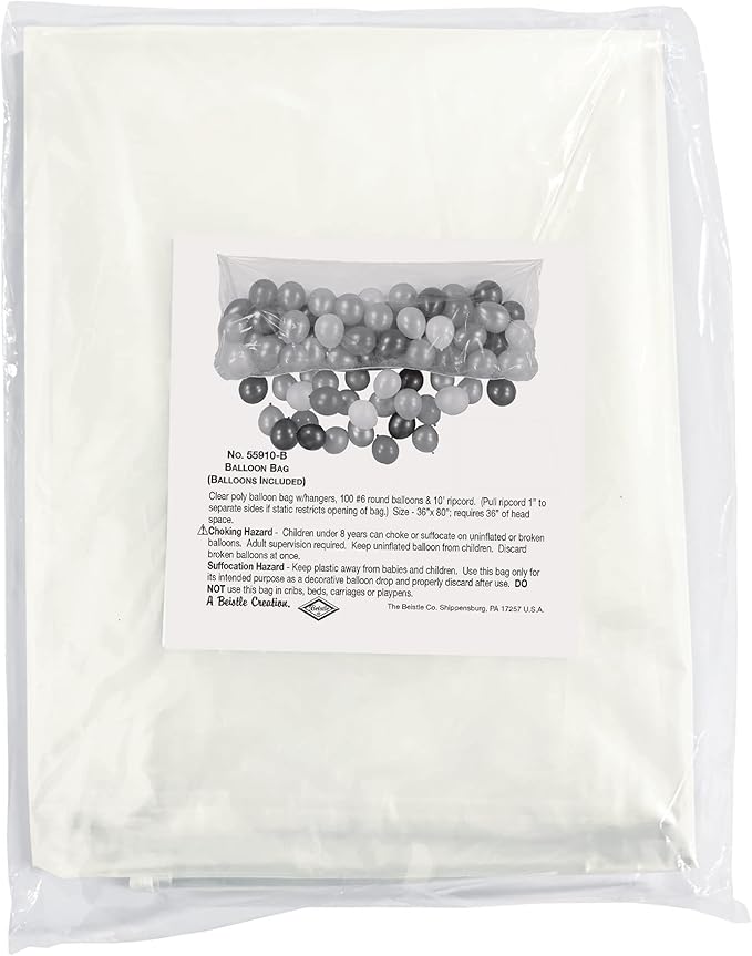 Plastic Balloon Bag w/Balloons Party Accessory (1 count)