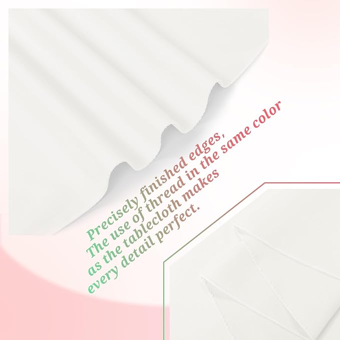 Teruntrue 12 Packs Ivory Tablecloths 60x102 inch Rectangle Table Cloth for 6 Foot Rectangle Tables, Washable Polyester Fabric for Wedding Parties Banquet Holiday Dinner Table Decorative, Ivory
