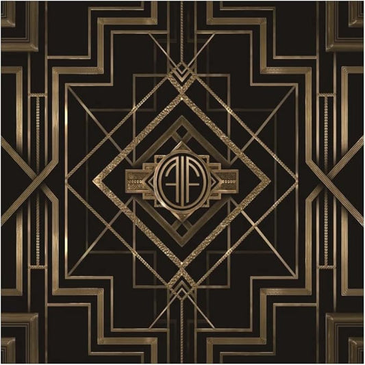Leyiyi 7x7ft Great Black and Gold Birthday Photography Backdrop Adults Children Party Black and Gold Golden Banner Photo Studio Booth Background Newborn Baby Shower Decoration