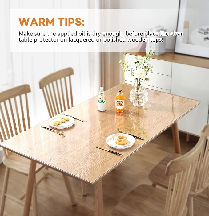 38x84 Inch Clear Vinyl Blotter Mat Table Protector Cover Plastic Tablecloth Easy Clean Heat Resistant Desk Pad Protection Wood Furniture Office Writing Desk Dining Kitchen Coffee Tabletop Countertop