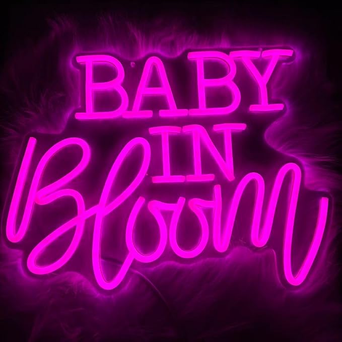Baby In Bloom Neon Light, Neon Sign Light Decor, Baby Shower Led Light, Bedroom Neon Lights, Wall Decoration