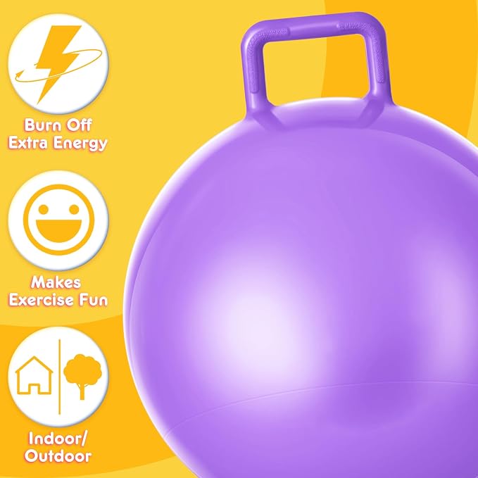 Lewtemi 6 Pcs Hopper Ball for Adults 32 Inch Jumping Hopping Inflatable Bouncing Ball with Handle and Air Pump for Indoor Outdoor Games Sport Exercise Fun Easter Basket Stuffers Gifts