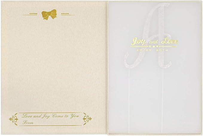 LOVENJOY Gift-Boxed 3.3" Sparkly Crystal Rhinestone Letter A Cake Topper Silver