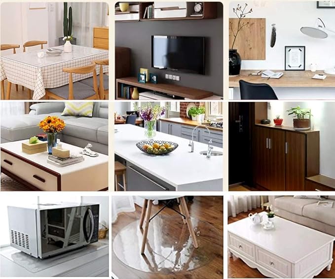 NECAUX Custom 16 x 72 Inch Frosted Desk Cover Protector, 1.5mm Thick Water Resistant Plastic Non-Slip Table Pad Table Cover Protector for 6 Foot Coffee Table, Writing Desk, Trainning Table