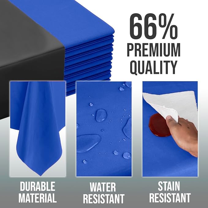 Exquisite Dark Blue Round Tablecloths Plastic Table Cloth Disposable 48 Pack 84" Inch Round Table Cloth Disposable Dark Blue Tablecloths Plastic Tablecloth Indoor/Outdoor Tablecloth Party Supplies