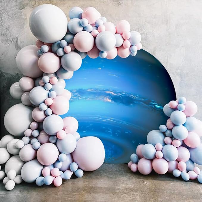 Diameter 7.2ft Universe Neptune Round Backdrop Cover Cosmic Outer Space Planet Photography Background Solar System Backgrounds for Kids Birthday Party Decor Adults Portrait Photo Booth Props
